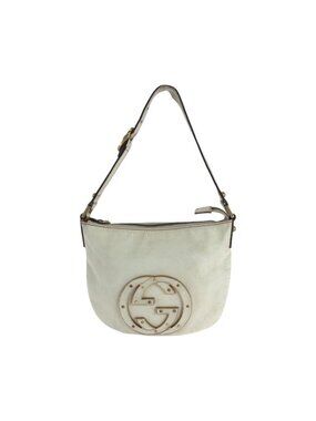 Gucci Soho Interlocking White Gold Leather Hobo Shoulder Bag